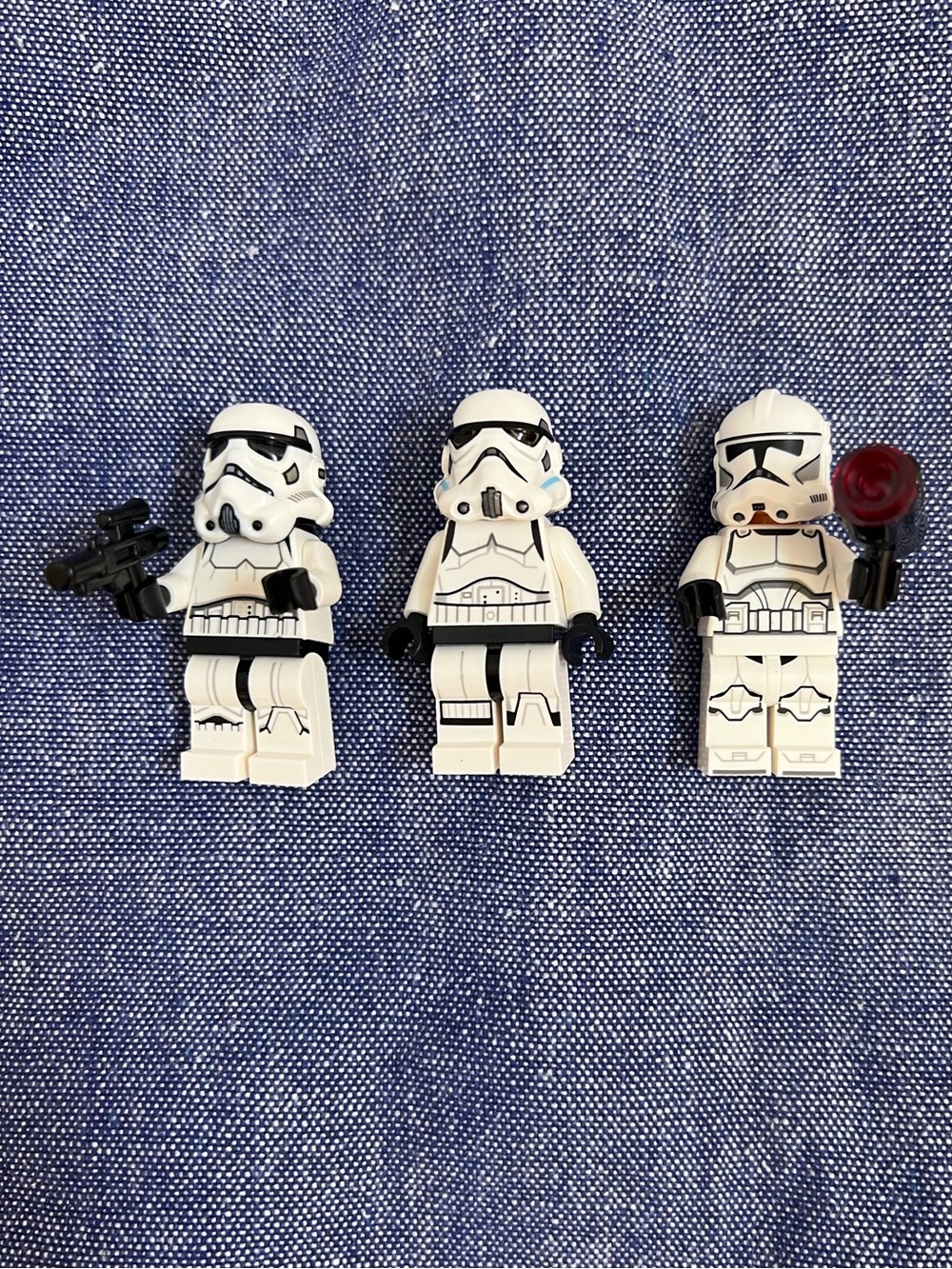 LEGO Minifigure Stormtroopers Lot Of 3 Different Figs Star Wars Blaster Gun